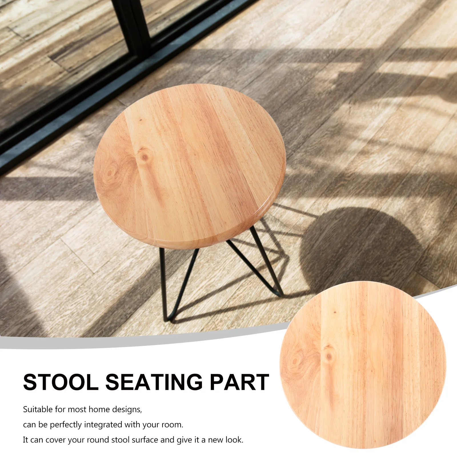 

Round Stool Wooden Seat Replacement Kit Natural Wood Surface For Home Bar Canteen Furniture Repair Chair Seating Part