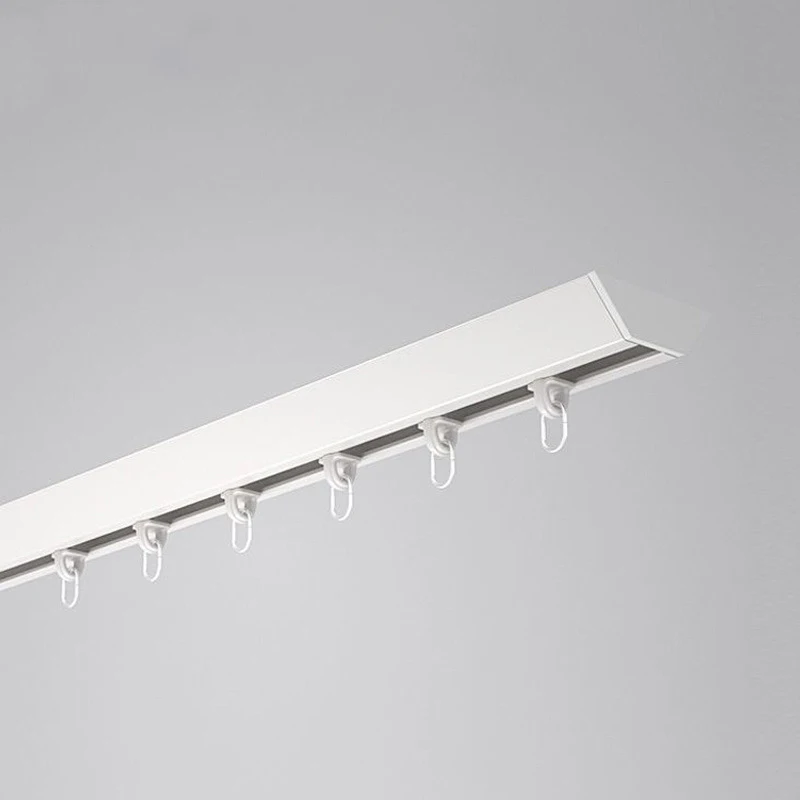 Ultra-Thin Hidden Curtain Rail Aluminum Ceiling Mount Silent Track Single Double Glider for Home Decor