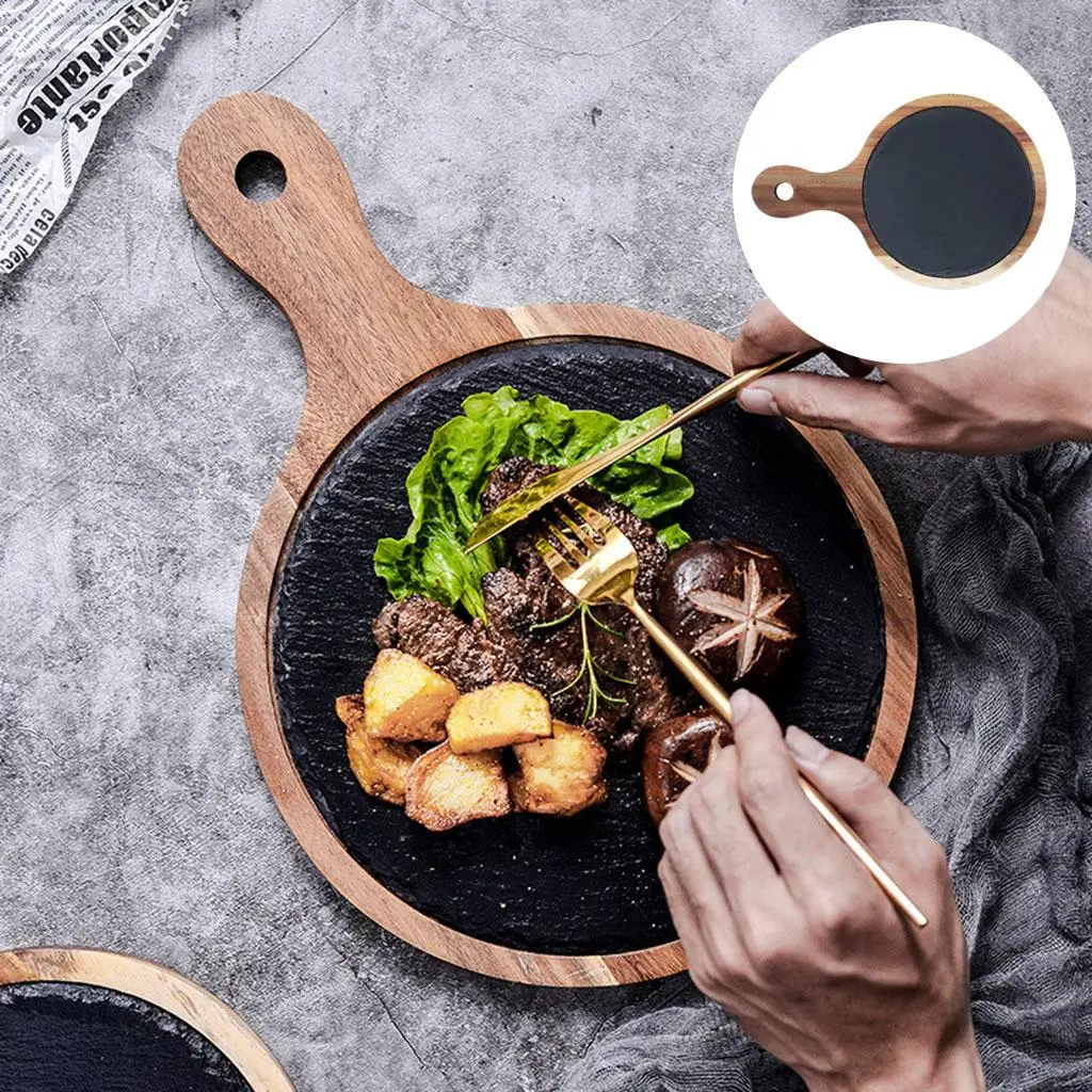 Wooden Serving Tray Bakeware Tableware Pizza Peel Platter for Bread Meat