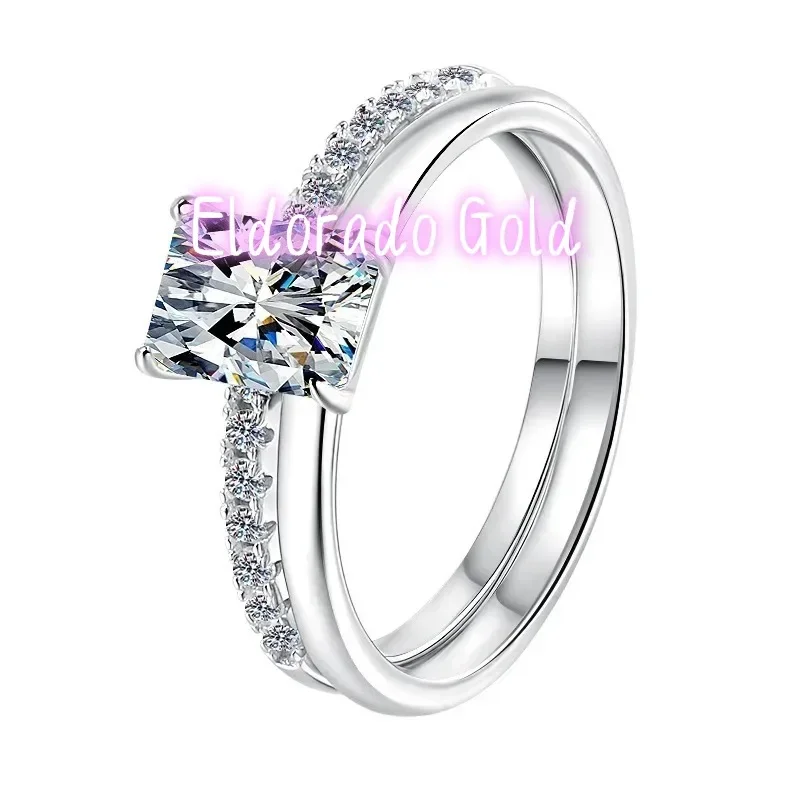 

Eldorado Gold Eldorado Gold Eldorado Eldorado Single Row Stackable Rings 2 Carat Moissanite Women's PT950 Platinum - 2-carat M