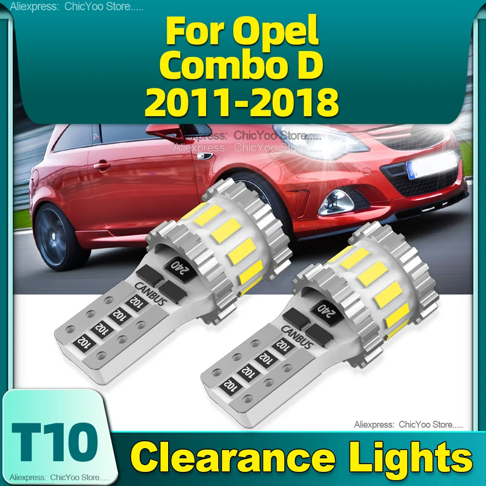 

2Pcs T10 W5W LED Bulbs Canbus Clearance Lights 6000K 18SMD CHip For Opel Combo D 2011 2012 2013 2014 2015 2016 2017 2018