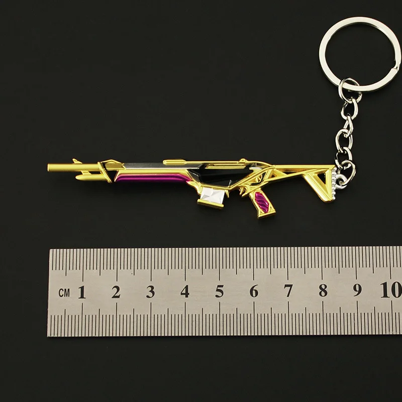 9cm Valorant Melee Reaver Weapon Model Keychain for Men Prime Guardian Skin Metal Key Ring Game Fans Car Bag Decor Jewelry Gift