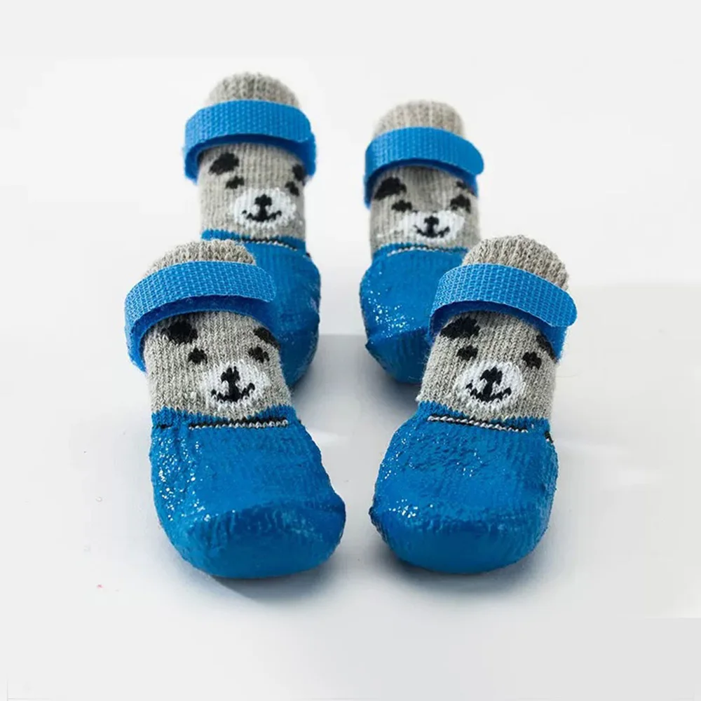 Dog Socks Warm Knit Socks for Cats and Dogs Waterproof Cat Shoes Scratch-proof Foot Covers Anti Scald Feet Pet Socks Teddy