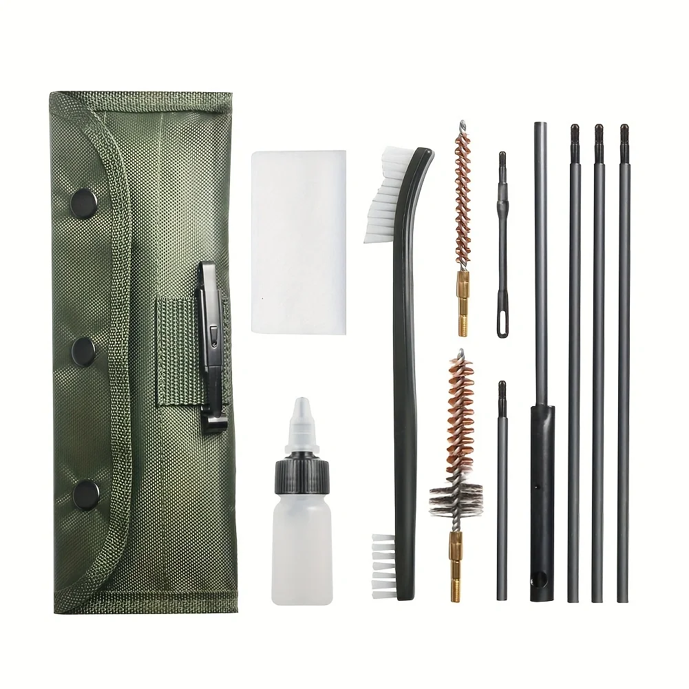 11Pcs/Bag Hunting Accessory Cleaning Brushes Sets Rifle Pistol Shotgun Cleaner Kits For 5.56mm Caliber Tactical Outdoor Toolkits