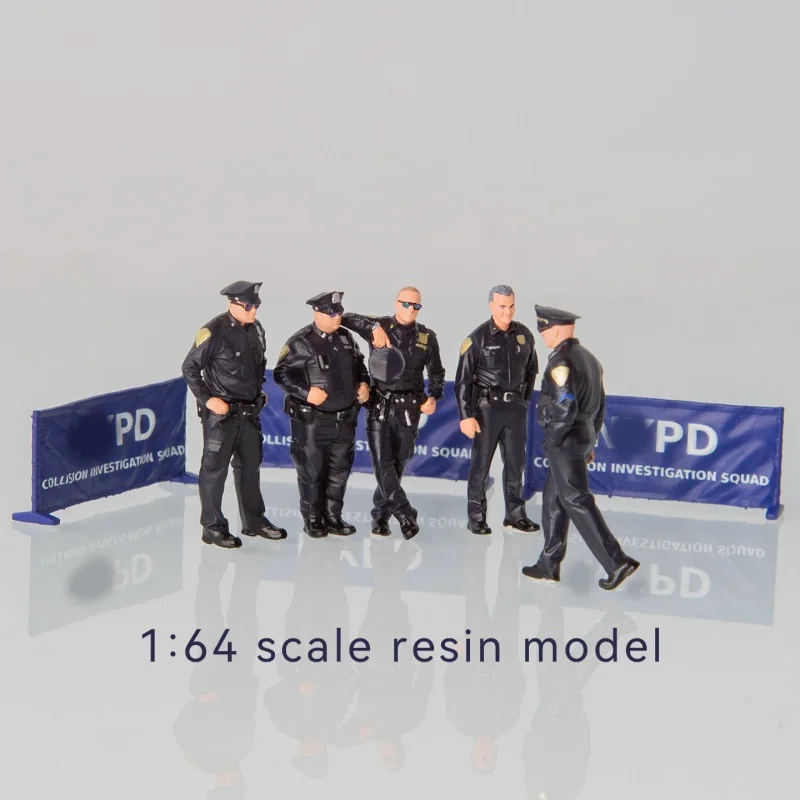 Figurines en résine à l'échelle 1/64, Diorama, Miniatures peintes à la main, Figurine de policier, Agent de la loi, Objets de collection AFA