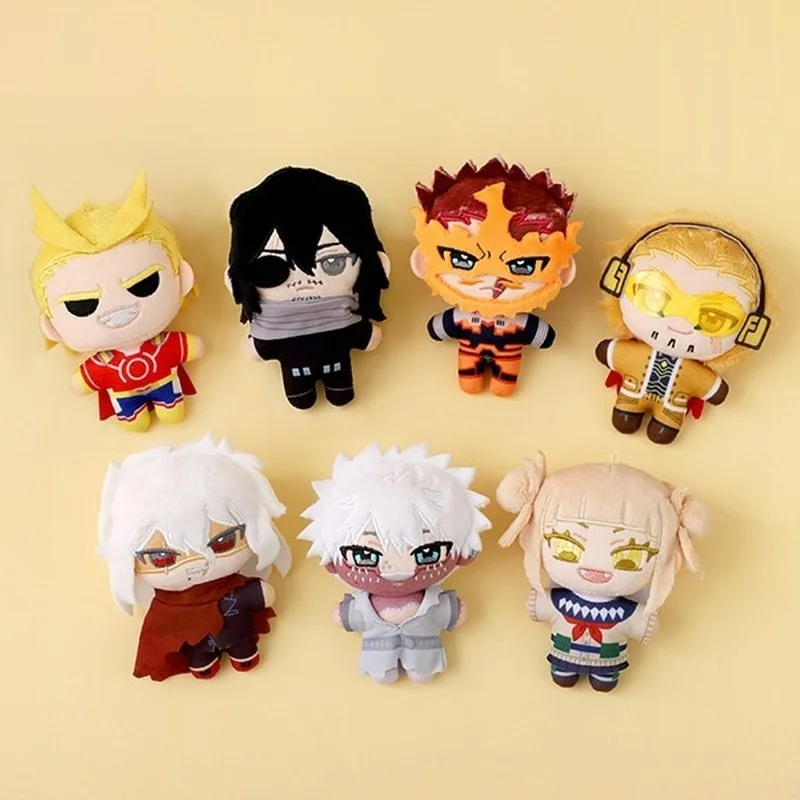 Porte-clés de Costume de combat de poupée en peluche de personnage d'anime officiel avec des cheveux pointus, figurine de collection de haute qualité