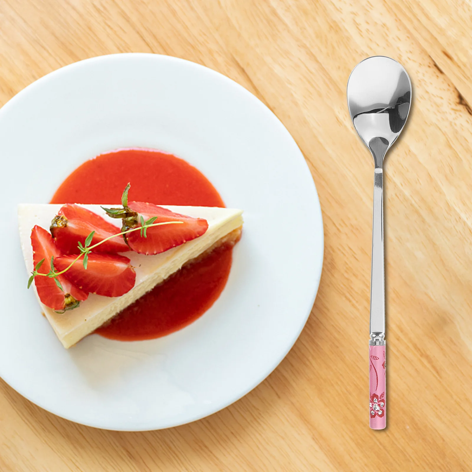 

5Pcs Stylish Portable Stainless Steel Coffee Spoons Ice Cream Scoop Long Handle Stirring Dessert Spoons Spoon Ice Cream Scoop