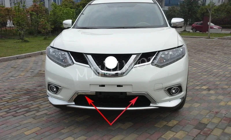 ABS Front Bumper Lower Center Grille Air Cover Trims For 2014-2016 Nissan X-Trail Rogue T32 Chrome Car Accessories