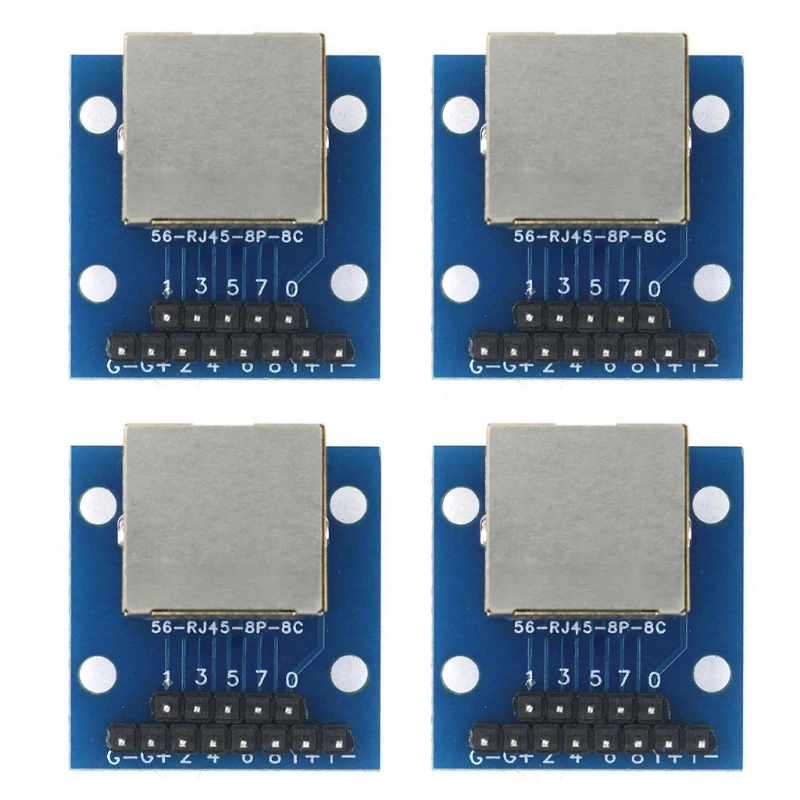 587B RJ45 to DIP2.54mm Adapter Circuit Board with LED Indicators for Networking