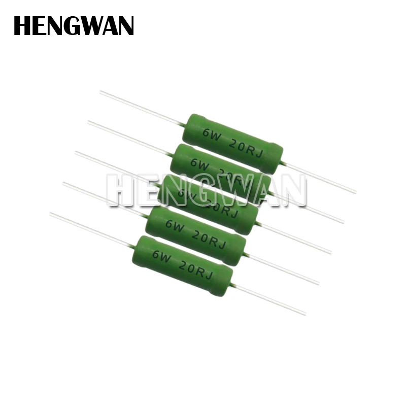 5pcs RX21 6W Wire Wound Resistance 5% 1R 10R 100R 1K 10K 12K 15K 18R 20R 22R 24R 27R 33R 36R 0.05 0.1 0.22 1 10 100 ohm Resistor