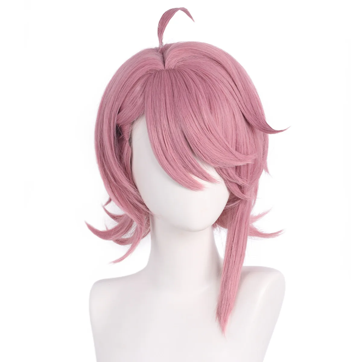 Parrucca corta sintetica rosa Attaccatura dei capelli naturale Costume cosplay Festa Fibra resistente al calore per donne e ragazze
