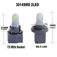 10pcs T5 Led Bulb  B8.5 B8.5D Led Car Interior Lights Dashboard Warming Indicator Wedge Auto Instrument Panel Lamp White Red 12V
