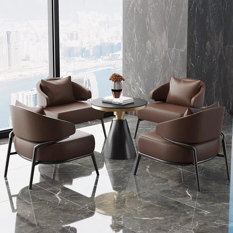 Light Luxury Negotiation Table Chair Combination For Living Room Milk Tea/Coffee Shop Reception Area-Customizable Modern