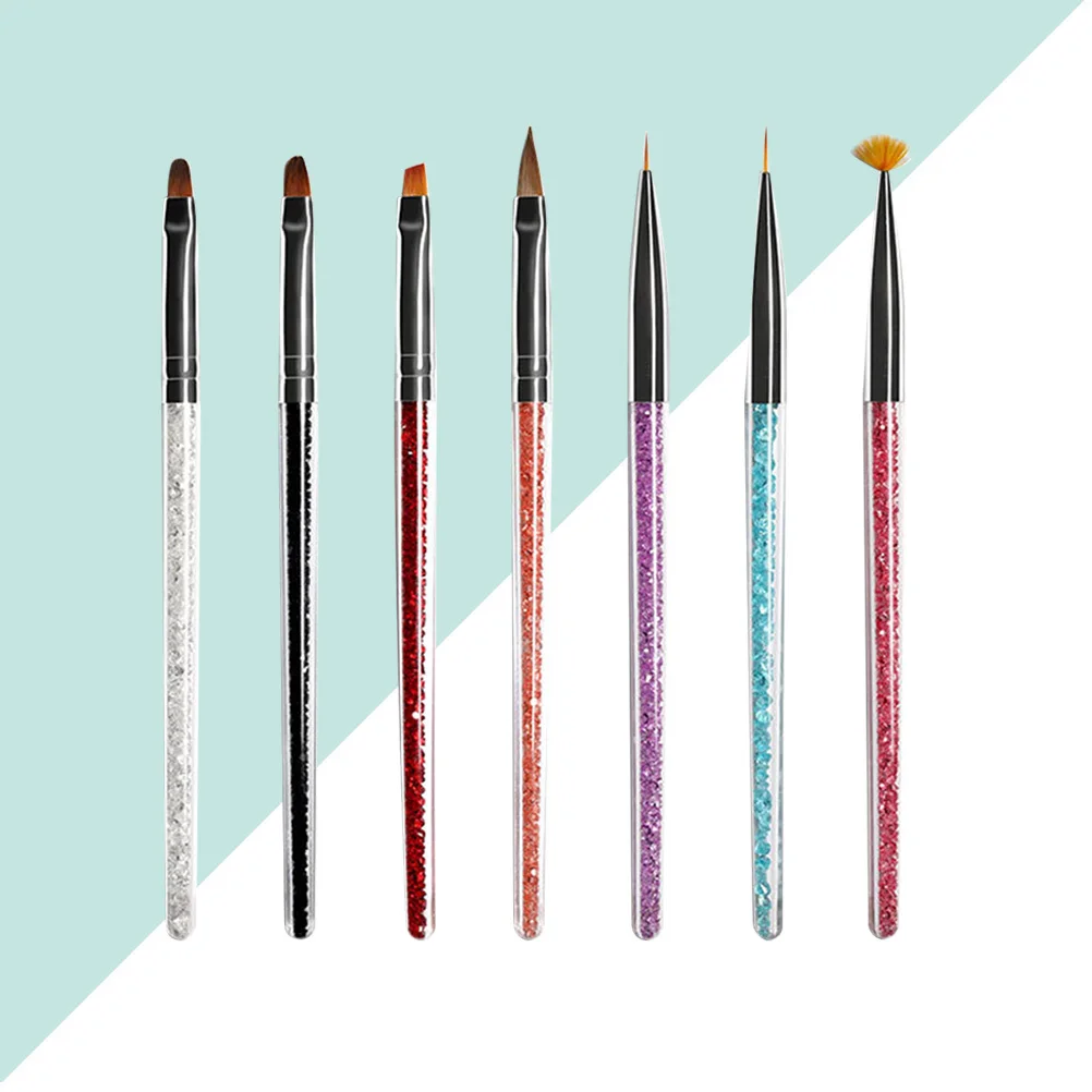 1Set Nail Art Pen Brush Set Professional Drill Handle Nail Painting Tools Fine Liner Kit for Home and Salon Use