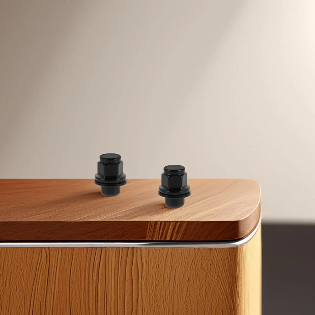 

2 pcs Black Heavy Duty Tire Lug Nuts Wheel Locks Truck Compatible Wheels Durable Secure Fixation Prevent Loosening Easy