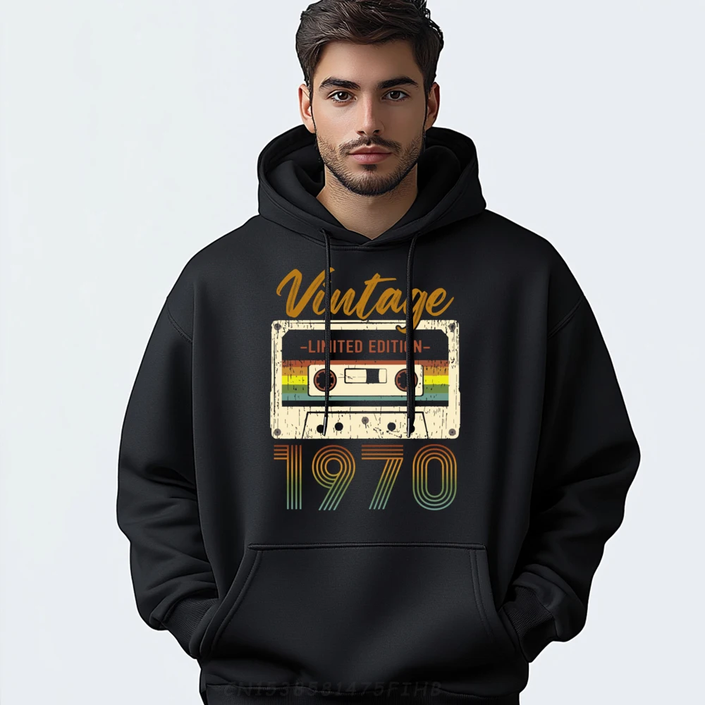 Vintage Cassette Tape Limited Edition 1970 51st Birthday Graphic Sweatshirts Men Man Luxury Designer Vaporwave