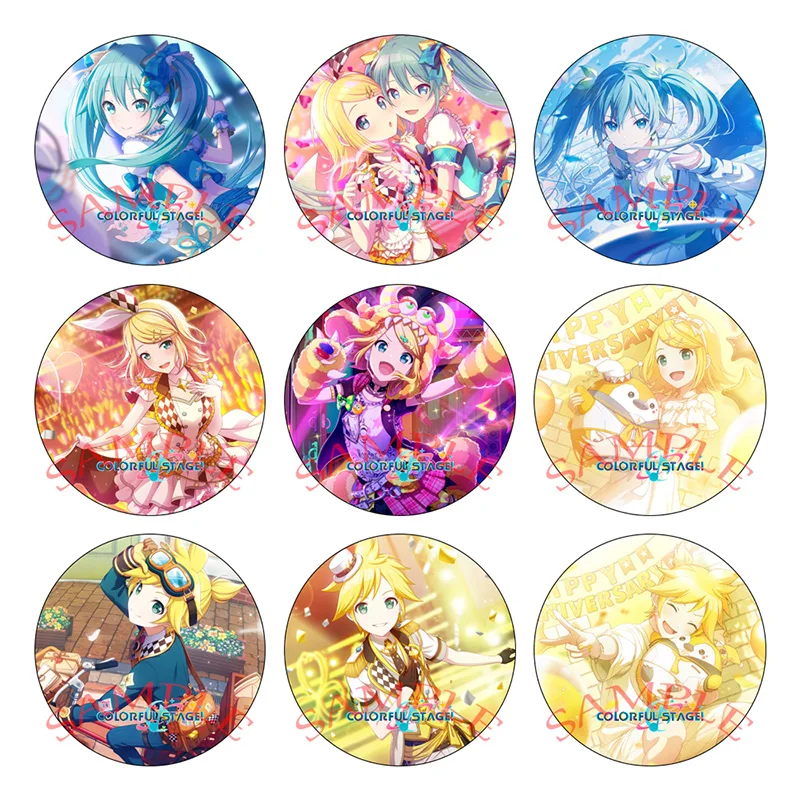Proyecto de juego Sekai, broches redondos de aleación coloridos para escenario, insignia de Hoshino Ichika, botón bonito, joyería para amantes de la moda, regalos para amigos