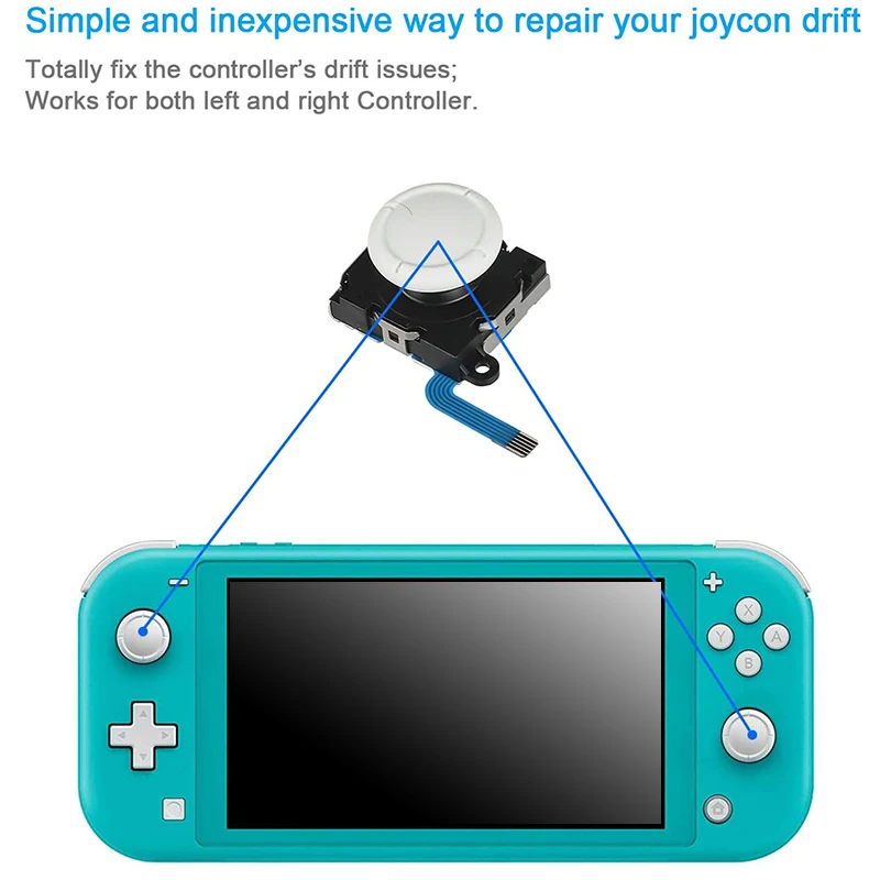 

N93R 2-Pack Replacement Joystick Analog Thumbstick Part For Nintendo Switch Lite Joy-Con Controller - With Repair Tool Kit