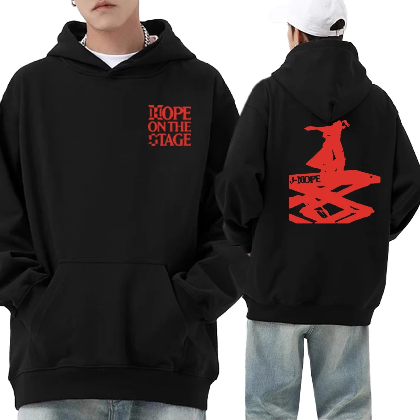 

Hot Singer J-Hope on The Stage Tour Double Sided Print Long sleeve Hoodie Men Women Autumn Winter Fleece Loose Sweatshirt Unisex