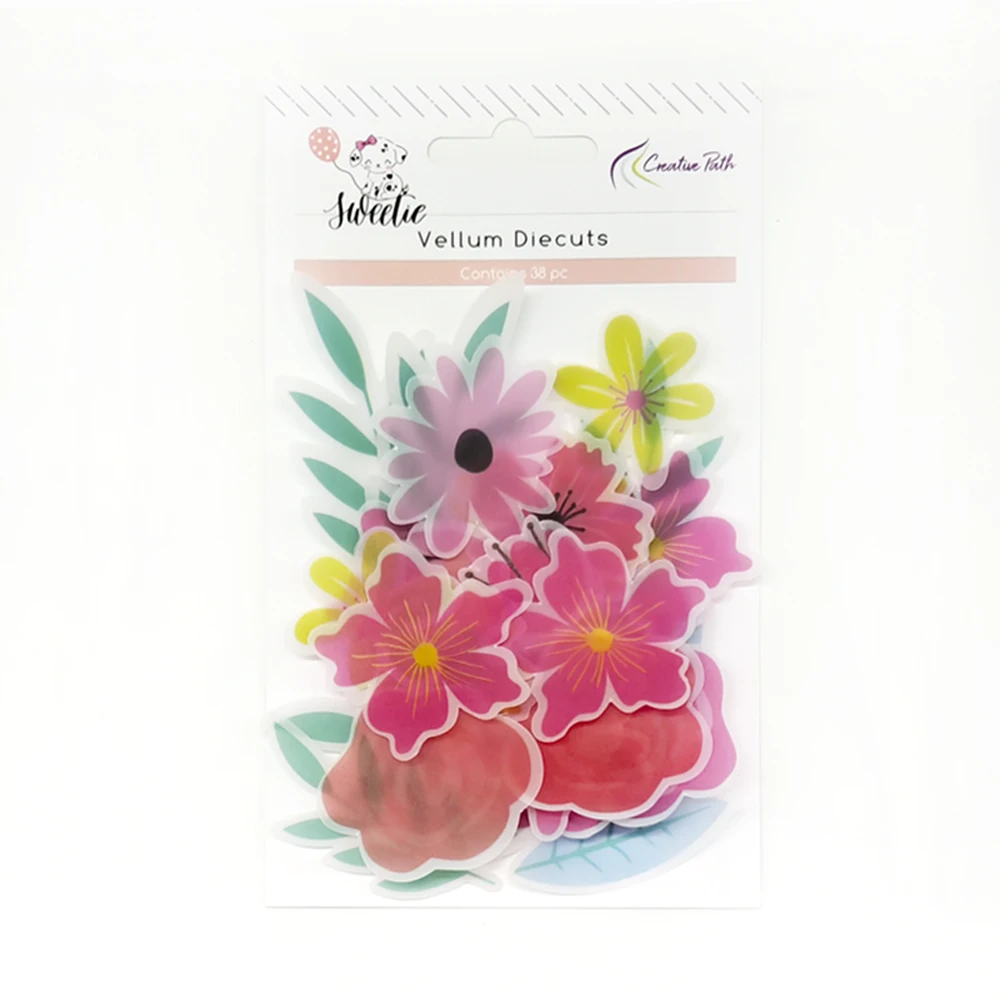 Creative Path 9-delige Sweetie DIY knutselset, decoratief papier, kartonnen frame, stickers, uitstansvormen, voor journaling en scrapbooking, complete sets