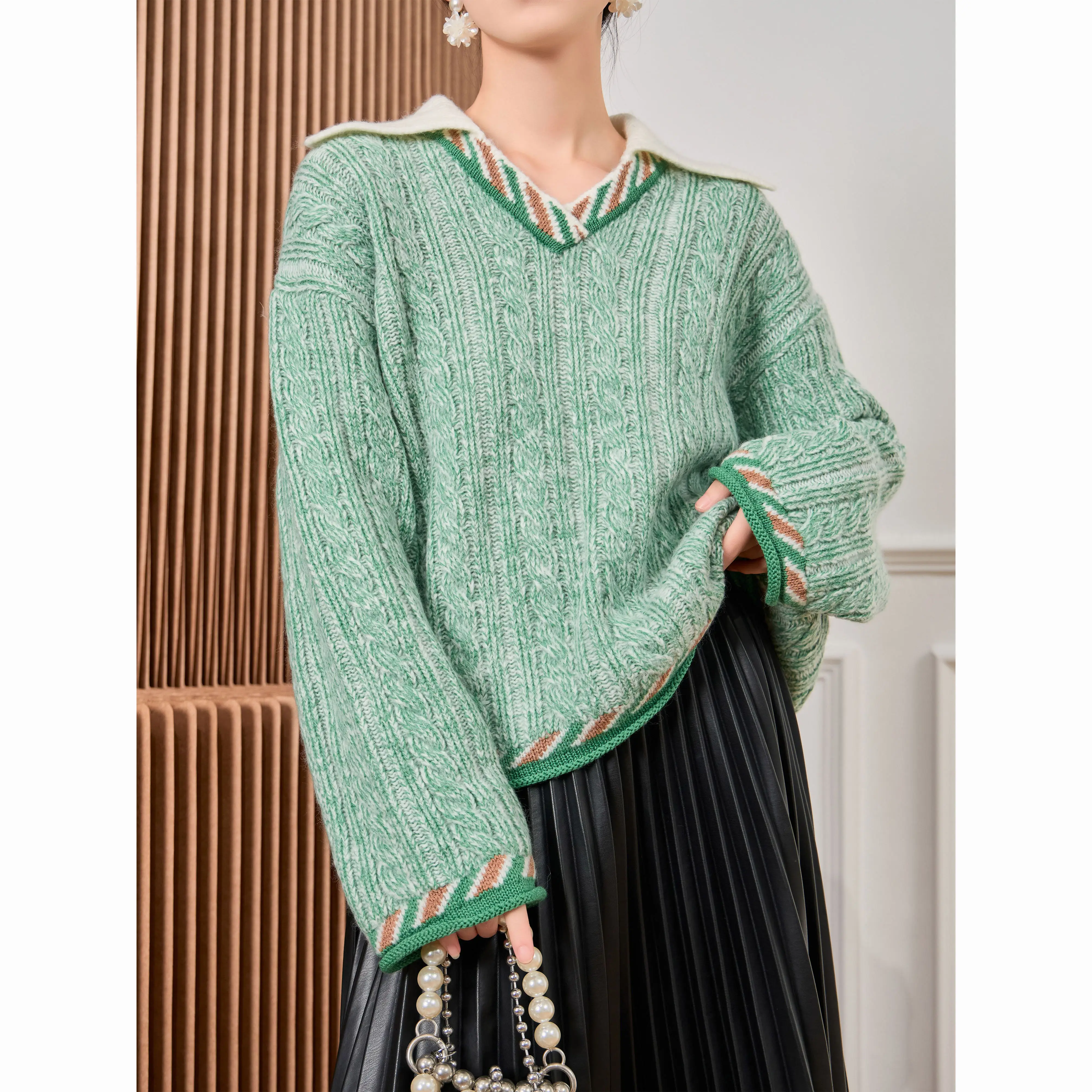 

Structured Shoulder V Neck Knit Cardigan 2025 Trending French Style Long Sleeve Top Coastal Grandma Aesthetic Sweater