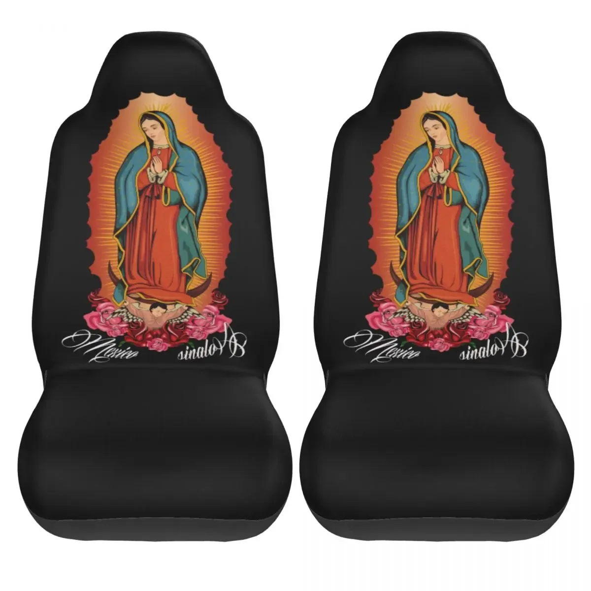 Our Lady Of Guadalupe Universal Car Seat Cover Waterproof For SUV Virgin Mary Christian Car Seats Covers Polyester Car Styling