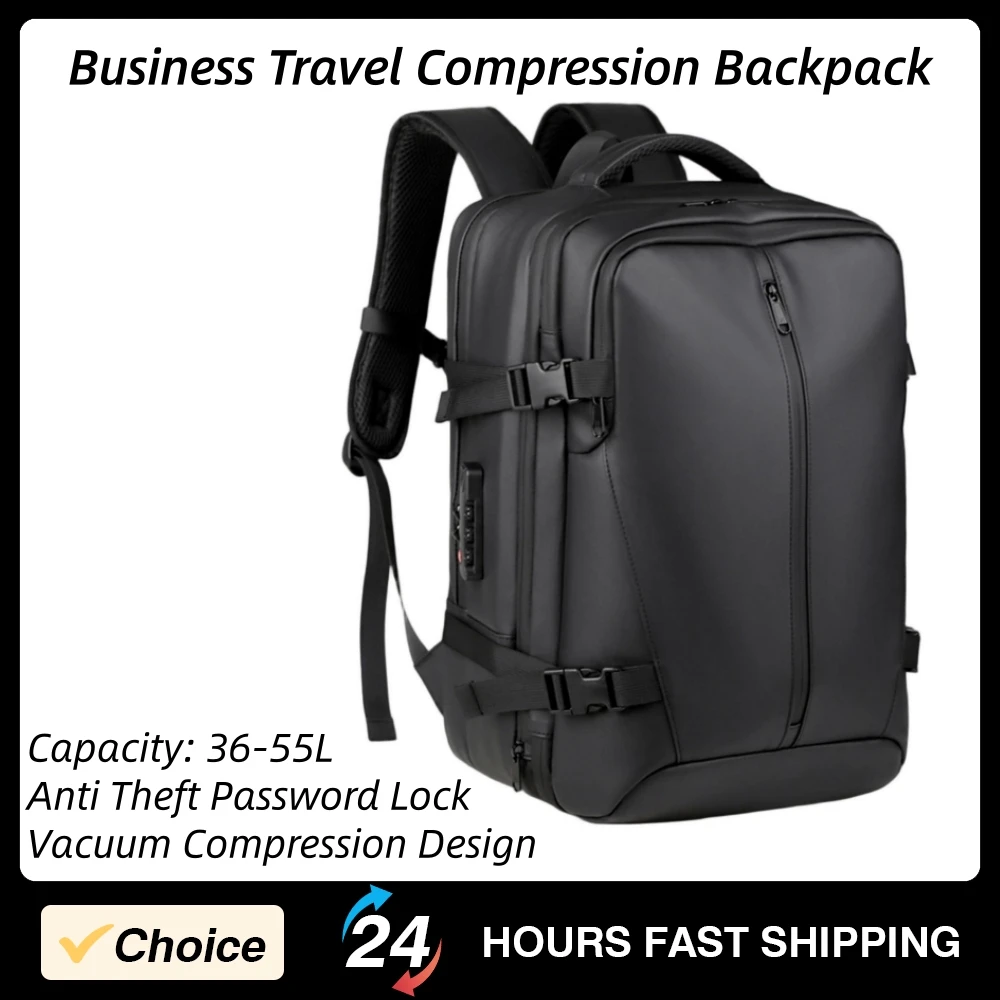 

Рюкзак для путешествий 36-55 л, расширяемый, с разделением на сухие и влажные отсеки, вакуумной компрессией, многофункциональный, с многослойным хранением, для ноутбука и работы