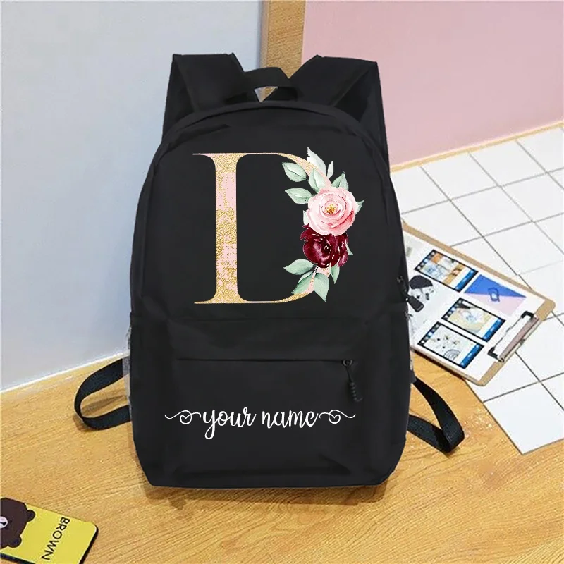 Personalised Custom Name with Initial Backpack with Girls Kids Children Pre Schoolbag Rucksack School Bag Backpack Child Gifts