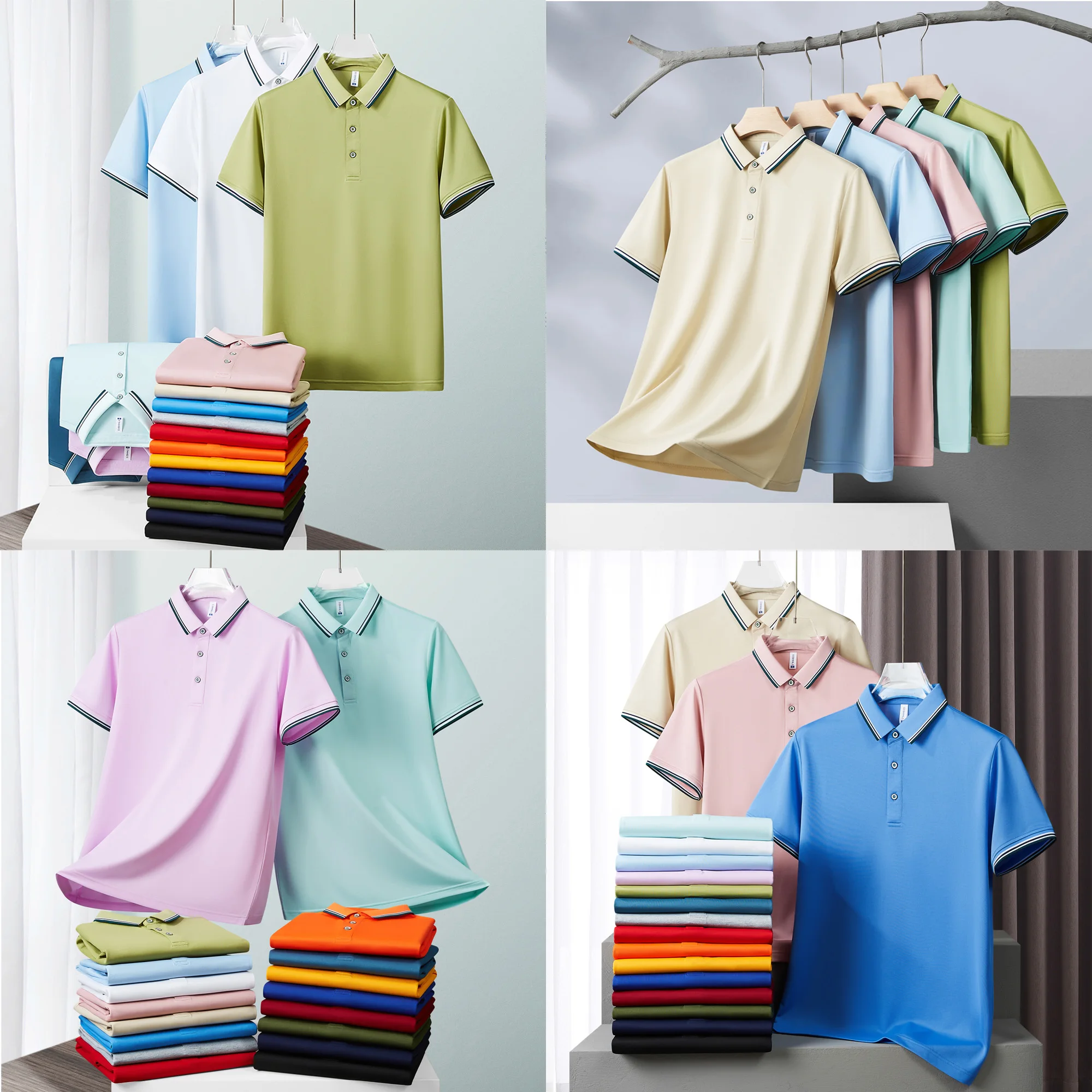 

2025 New summer Men's Short Sleeve Embroidered Polo T-Shirt Lightweight Casual Streetwear Lapel Vintage Business tshirts 1104