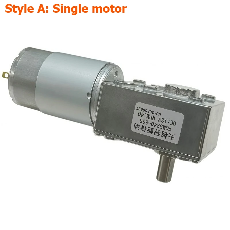 5840-555 Miniature DC Reduction Motor with Large Torque Turbine Worm Gear and Adjustable Power Supply