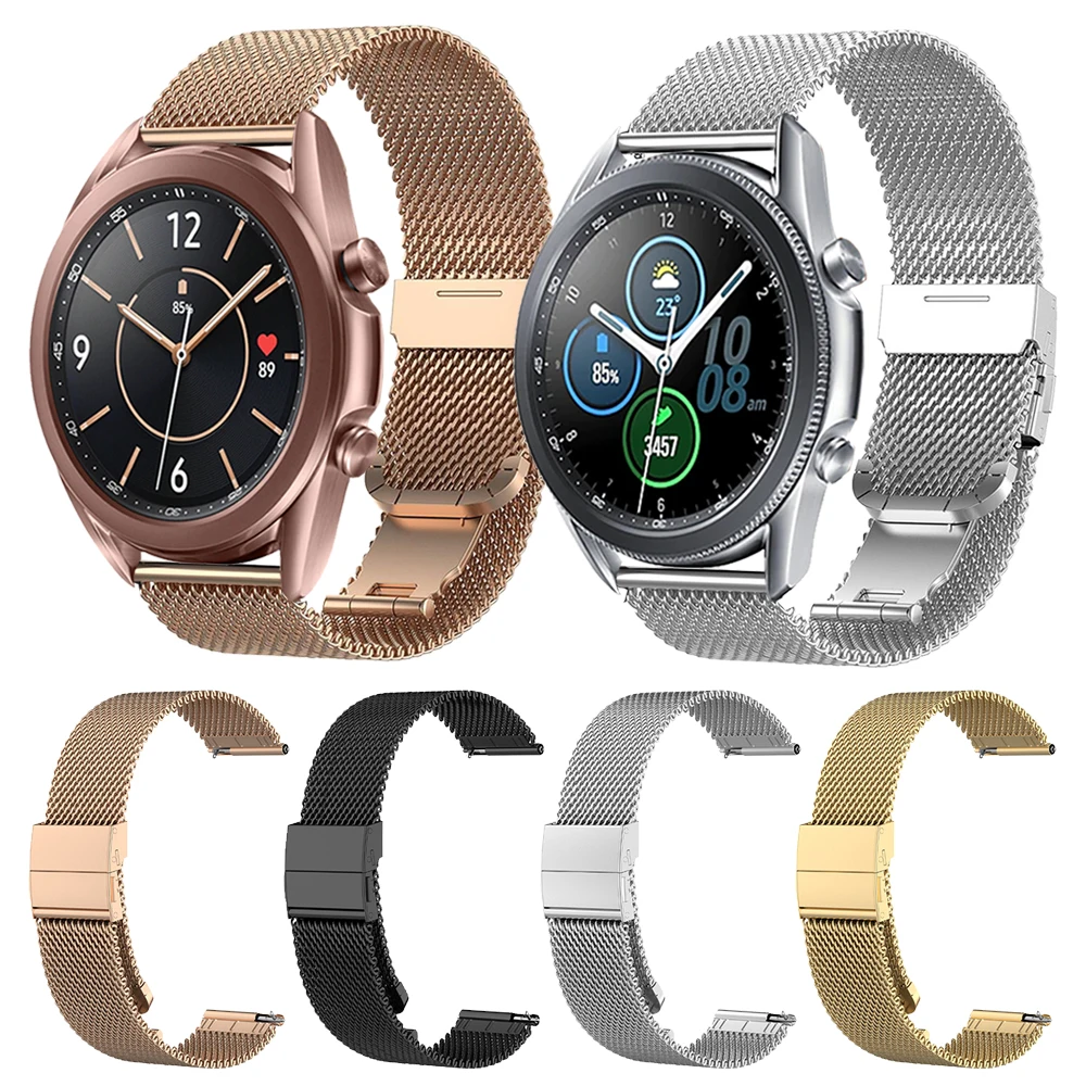 Metal Mesh Belt Watchband For Samsung Galaxy Watch3 Smartwatch Wrist Strap For Watch 3 45mm 41mm Milanese Band Bracelet bands