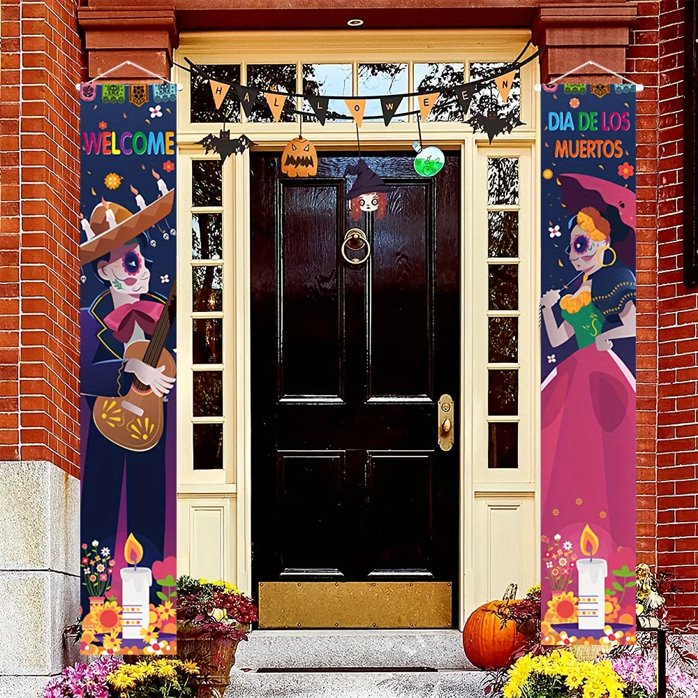 Set, Halloween Mexican party porch sign, 180 cm x 30 cm / 70.8 inches x 11.8 incheszyc