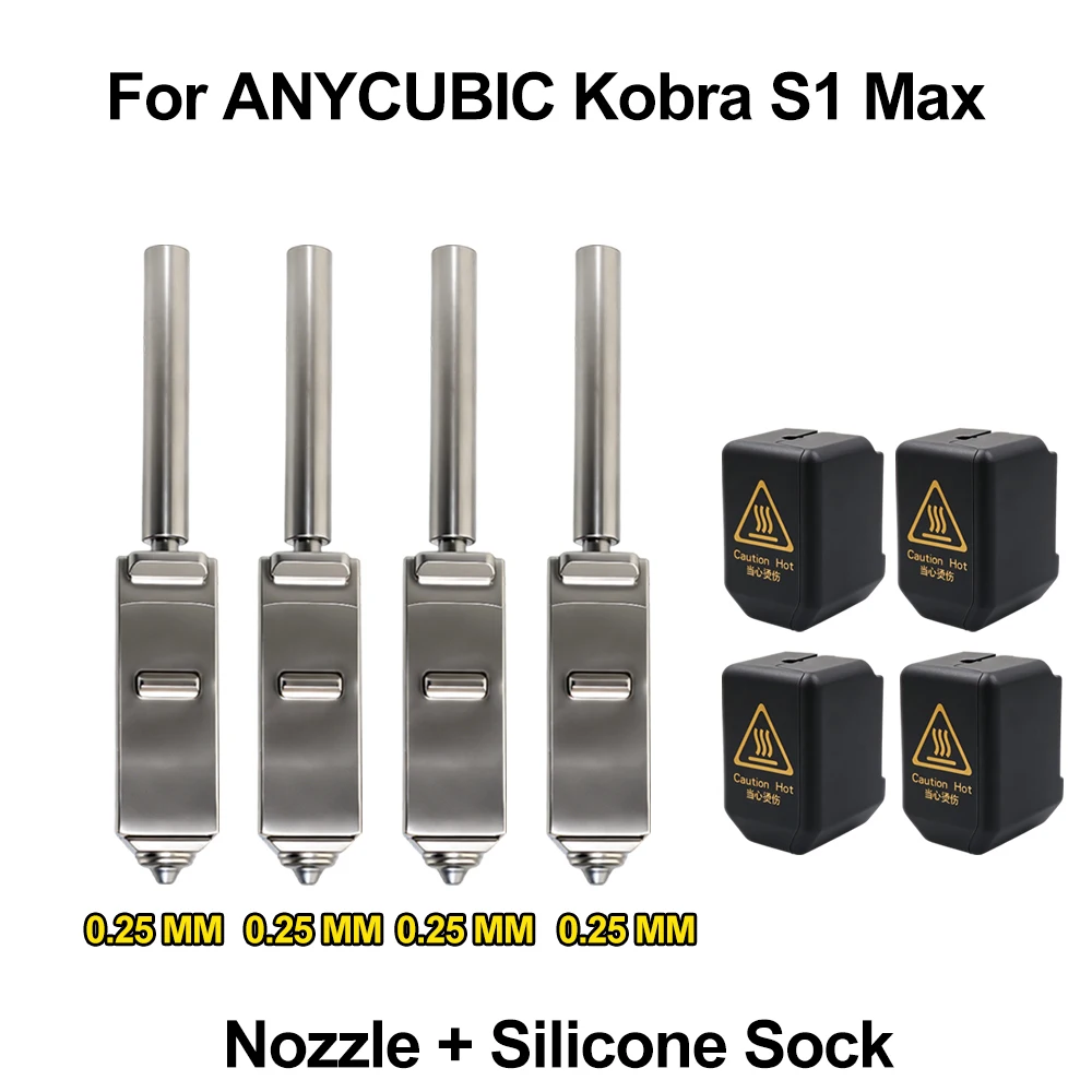 Upgrade-Bimetall-Düse für Anycubic S1 Max/Combo Druckkopf-Baugruppe mit Silikonsocke für Anycubic Kobra S1 Max Combo Teile