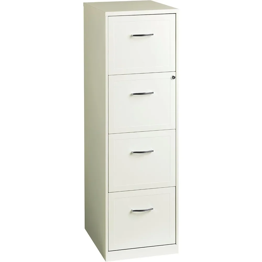 

Deep 4 Drawer Smart Letter Width Vertical 18" Metal File Cabinet, Black, Pearl White