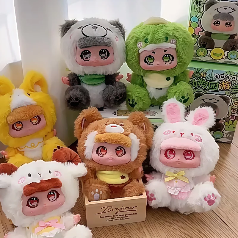 

Слепая коробка плюшевых игрушек, украшение для офисного стола, тематический зоопарк, подарок в виде животного для студентов, коллекционная виниловая фигурка для лица, модная