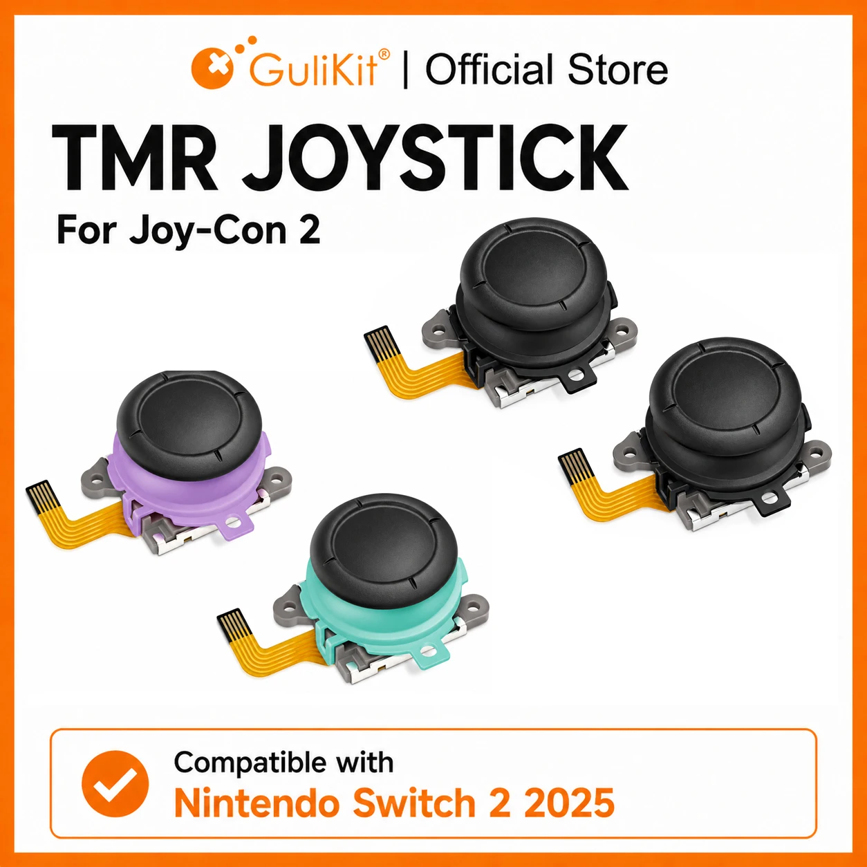 GuliKit TMR Joystick für Switch 2 2025 – Driftfreier Stick für Joy-Con 2 NS2 Spielkonsole – Reparatur, Ersatz & Upgrade