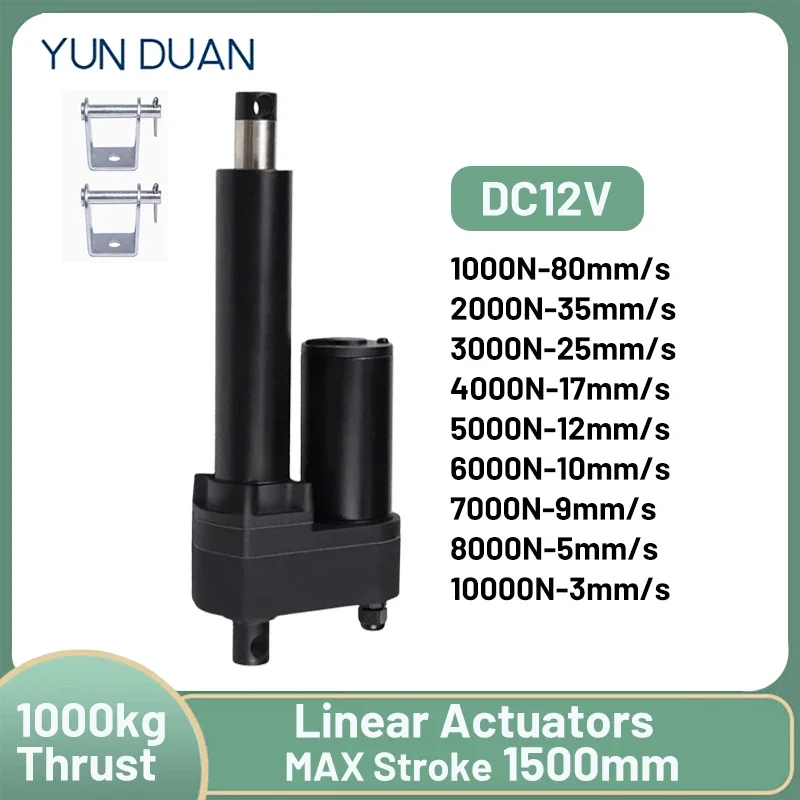 

1000kg Linear Actuator Electric Motor DC12V Stroke 1000mm Motion Heavy Duty for Massage Care Bed Stage Lifting Stand Guide Mini