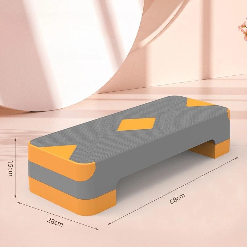 2026 New Home-Use Orange-Gray Adjustable Fitness Step Platform—High-Value Aerobic Step Platform Stool for Efficient Workouts