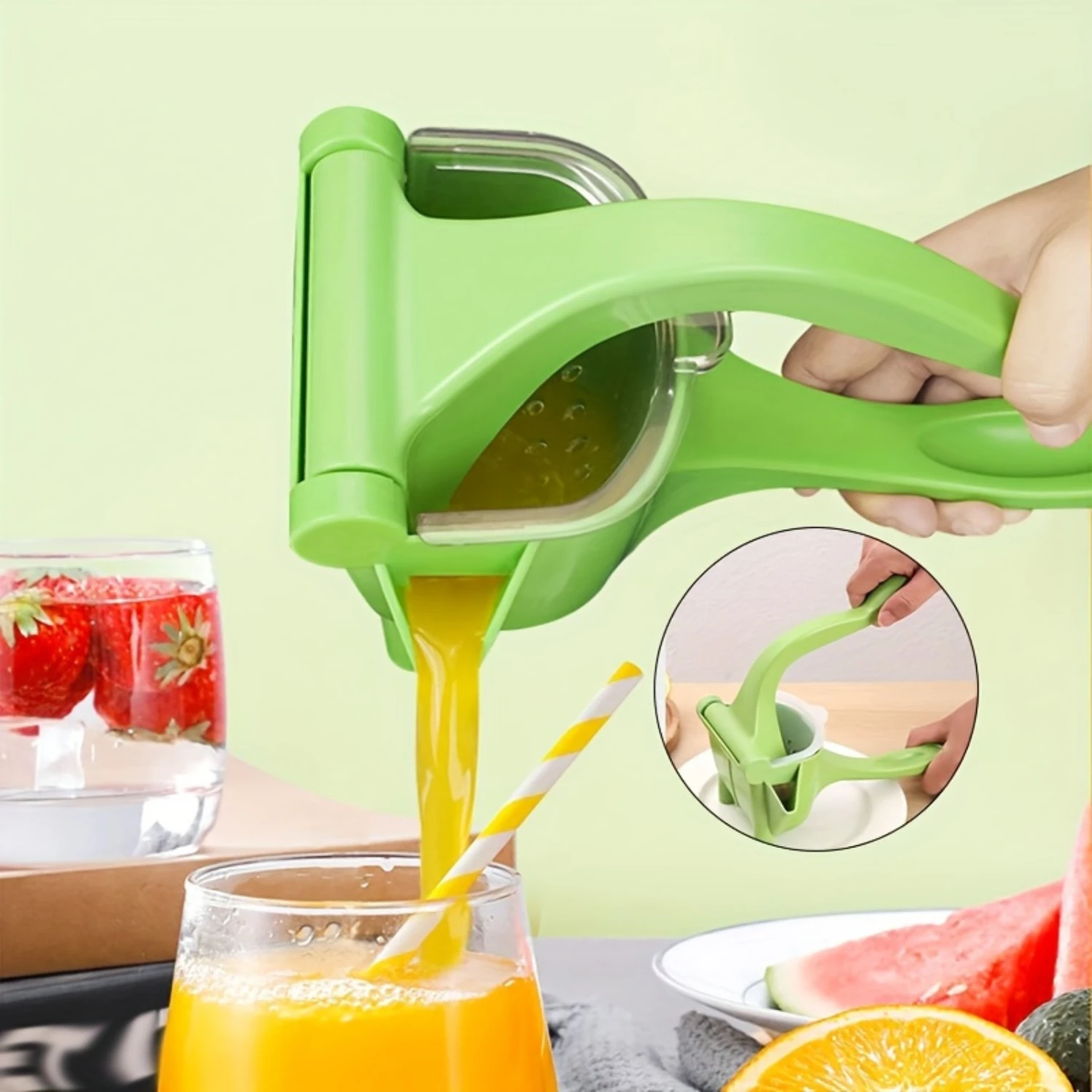 1PC Multifunctional Manual Juicer, Handheld Citrus Squeezer, Fruit Lemon Press, Small Non- Juice Extractor, Plastic, Food Contac