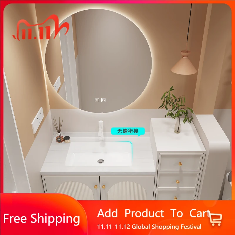 

Светодиодный профильный шкаф, дубовый узкий гардеробный халат, полотенца, настенная организация хранения, портативный туалетный столик Armadi Aperti, мебель для ванной комнаты