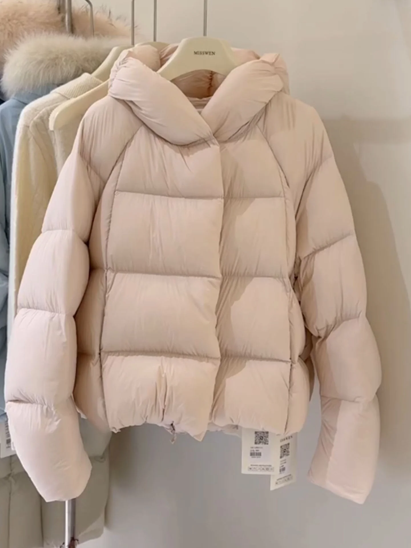 

Уникальное розовое женское пальто-пуховик, зима 202, новое корейское пальто небольшого размера, теплое термостойкое полиэфирное волокно