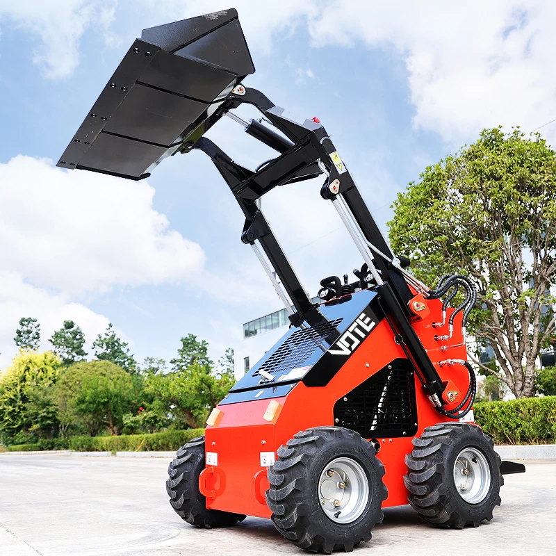 

2023 Newest! ! ! Small Skid Steer Front End Loader with Bucket Mini Skid Steer Loader Skidsteer Bagger Mini customized