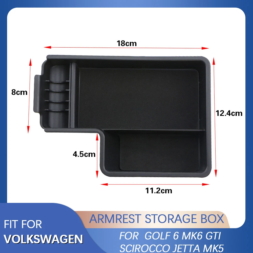 Car Armrest Box Central Secondary Storage Glove Holder Container For VW Volkswagen Golf 6 MK6 R20 GTI Sirocco Jetta MK5 GTI MK5