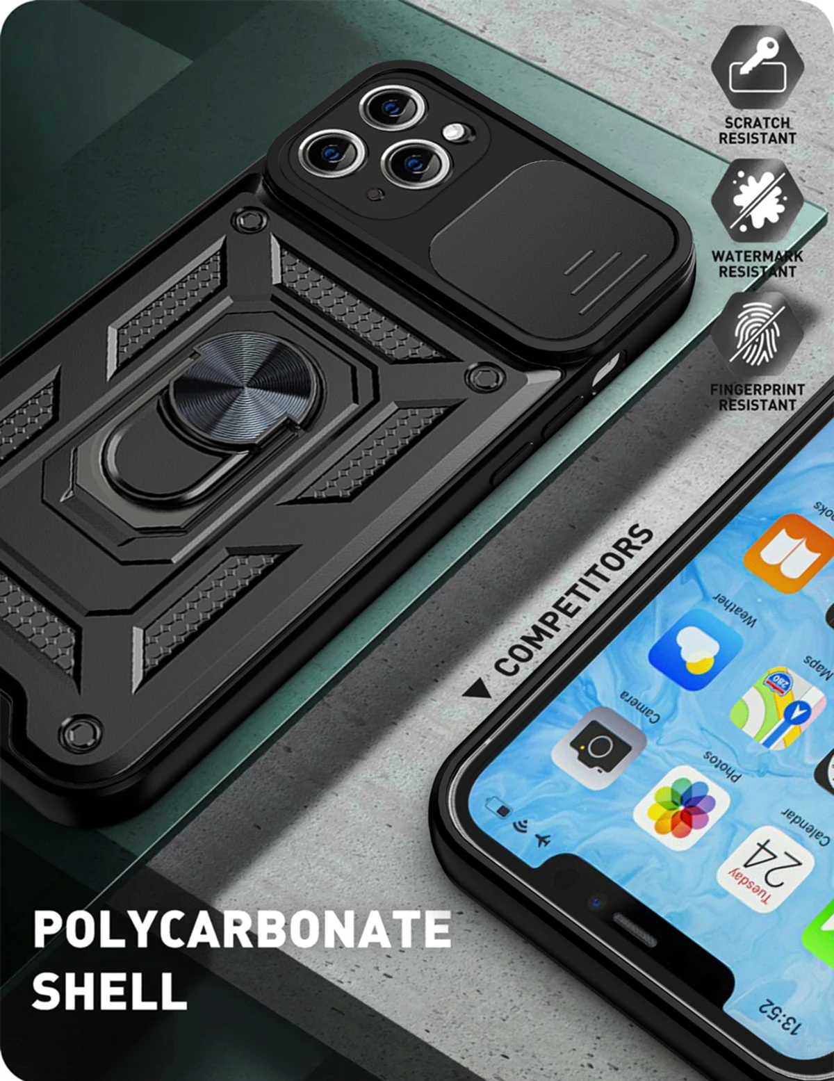 Shockproof Armor Case For iPhone 15 14 13 12 11 Pro Max Mini Car Holder Phone Cover For iphone Xs XR XsMax 7 8 Plus SE2020 Case image 6