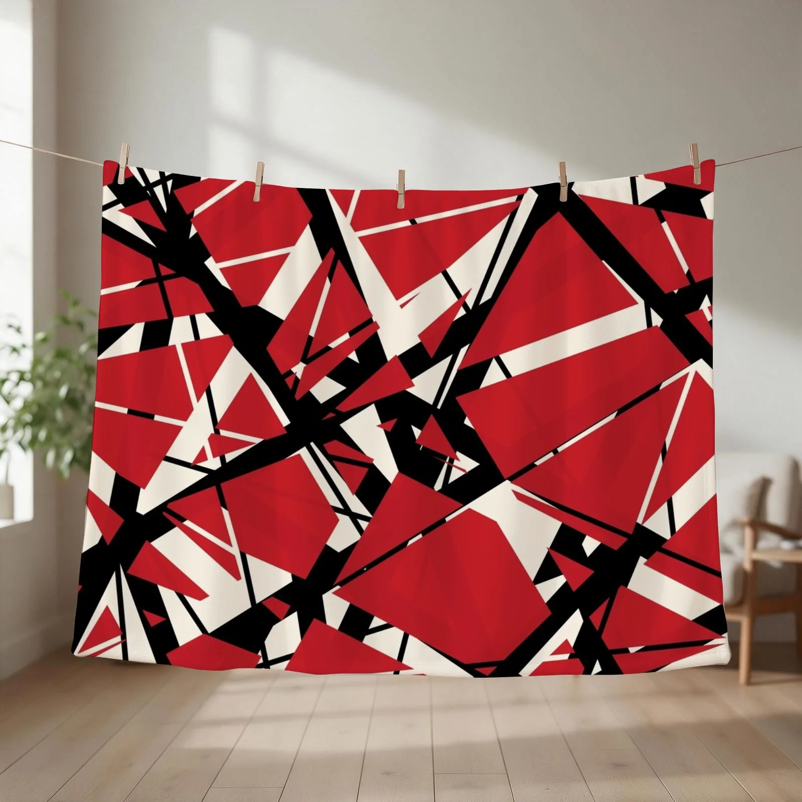 EVH: authentic stripes design (red) Throw Blanket Decoratives Plaid Beautifuls Moving Blankets