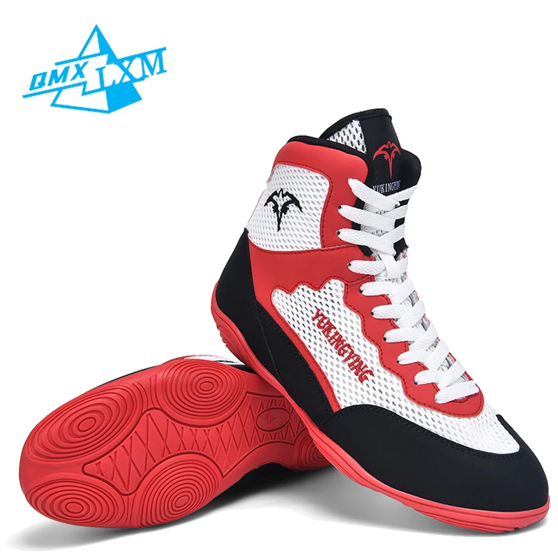 

LiXingMing мужские борцовские ботинки профессиональные дышащие 3-цветные боксерские кроссовки Lndoor противоскользящие борцовские боксерские кроссовки для приседаний