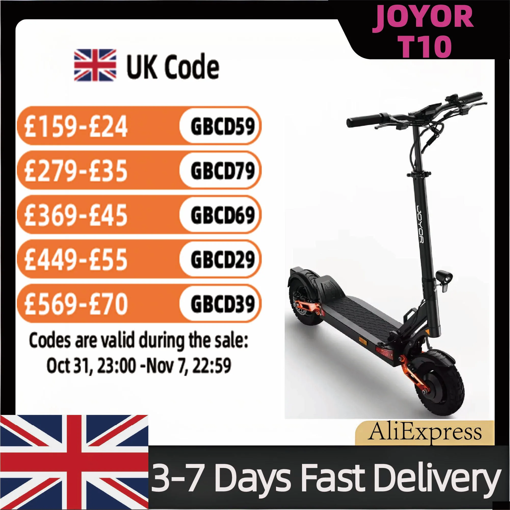 JOYOR T10 Adult Foldable  City Escooter 1000W*2 Electric Scooter 60V18AH Battery 10 Inch off-road tire E-Mountain Scooter