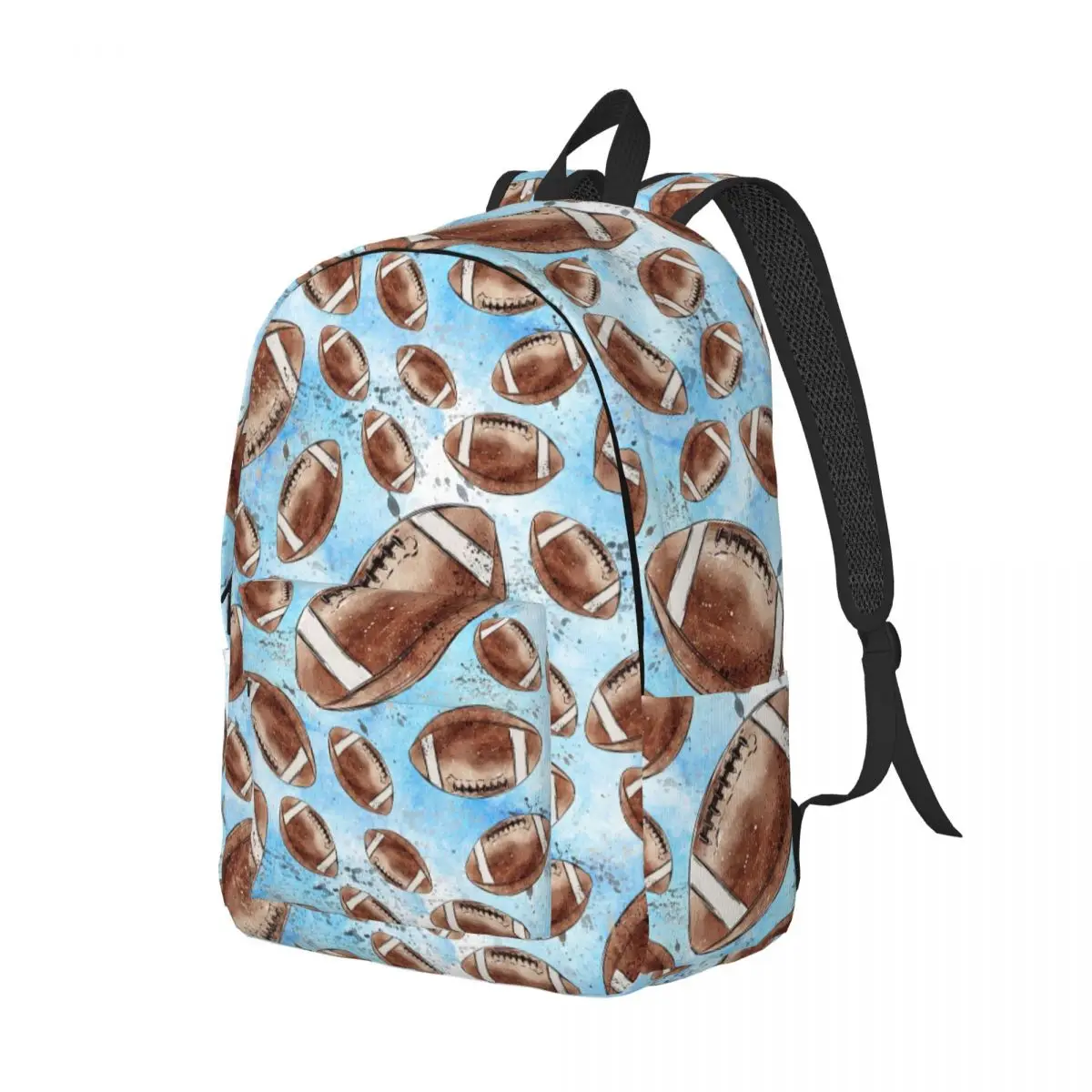 Football Print Pattern Backpack Student Boys Girls BookBag Kids School Bag Laptop Shoulder Bags for Men Women