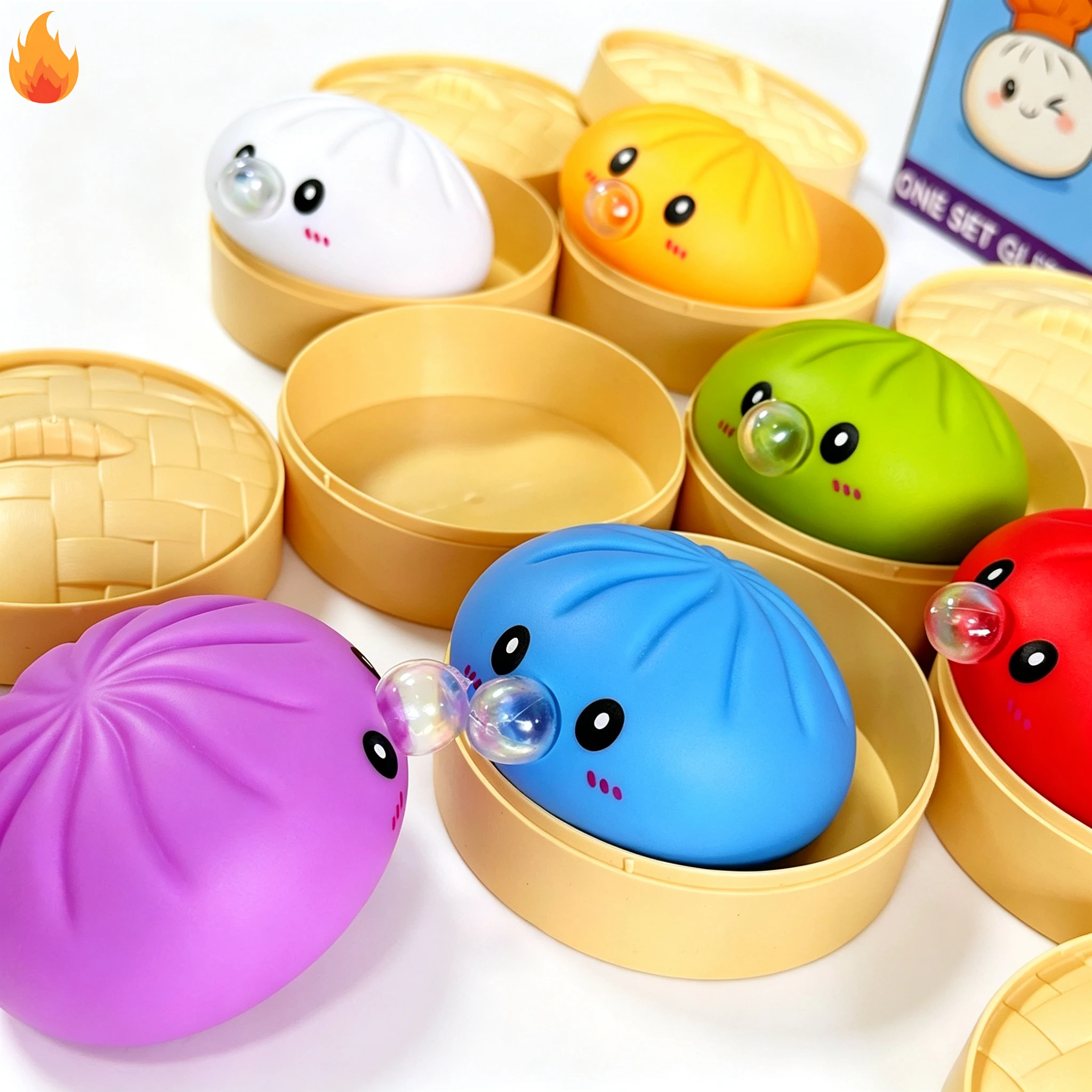 Hot Cute Dumpling Spitting Bubbles Slow Rebound Decompression Toy Relieving Stress Squeeze Toy