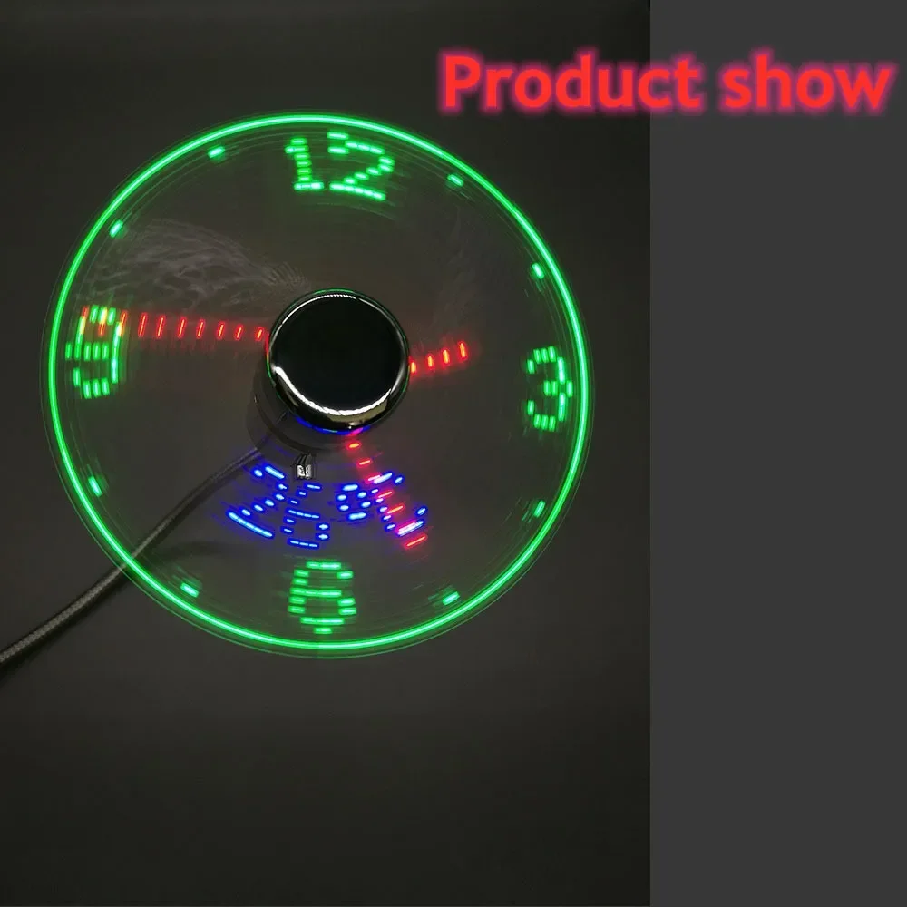 New 1Pcs Intelligent Usb Clock Small Fan Led Luminous Time Flash Hose Electroplating Intelligent Clock Temperature Creative Gift